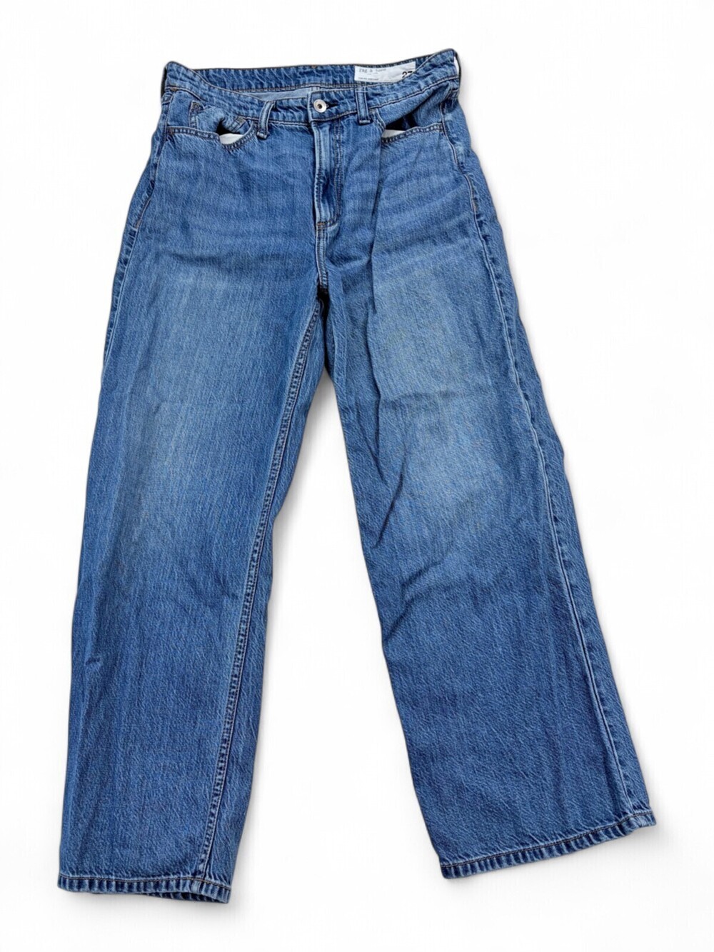 Rag & Bone Lori Mid-Rise Cropped Straight Jeans Blue Size 27 WDD24F3001OPME